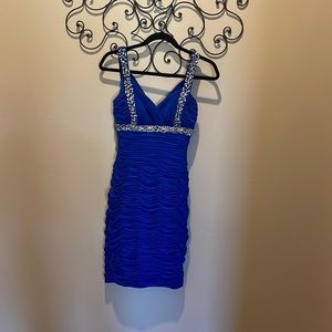 Royal Blue Ruffled Midi Dress